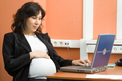 pregnant woman at work