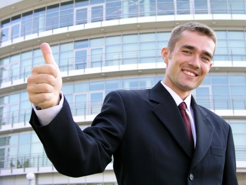 businessman with thumb up